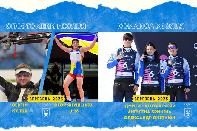 У НОК назвали найкращих спортсменів та команду України у березні